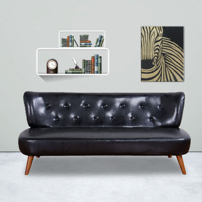 欧式小户型皮革沙发客厅店铺皮艺沙发椅咖啡馆弧形小沙发休闲沙发