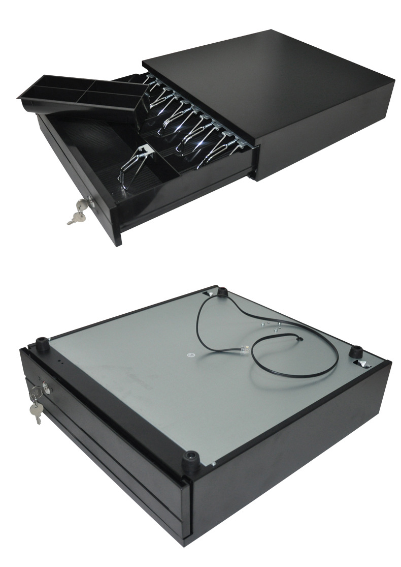 收银机钱箱 钢制钱箱 收款机钱箱 六格三档锁