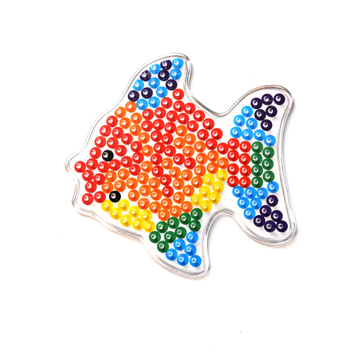创意童年拼豆 透明小金鱼形状模板 拼豆专用模版拼图拼板厂家直销