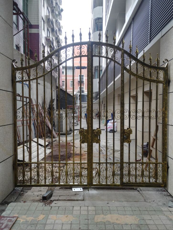 厂家生产铁艺大门雕花镂空热镀锌铁艺庭院大门生活广场铁艺大门