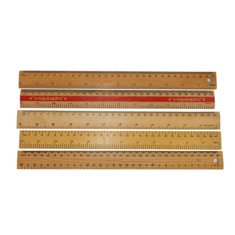 木制短尺米尺椴木尺 学生原木加长直尺子批发 20cm木尺定制