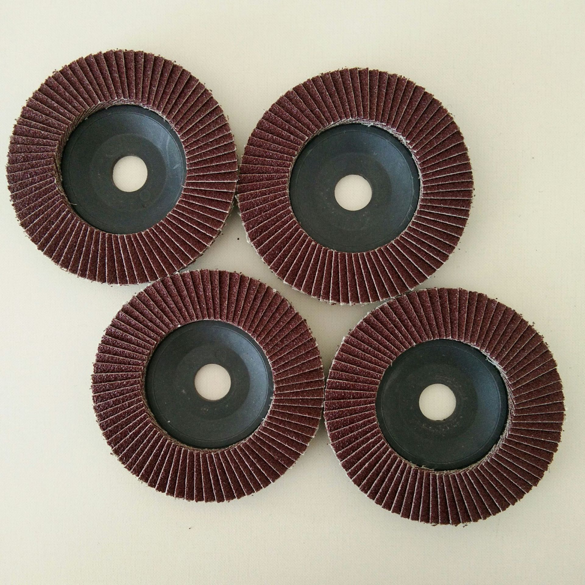 厂家批发 平面砂布轮 弹性磨盘 塑料壳棕刚玉百叶片 红砂抛光轮