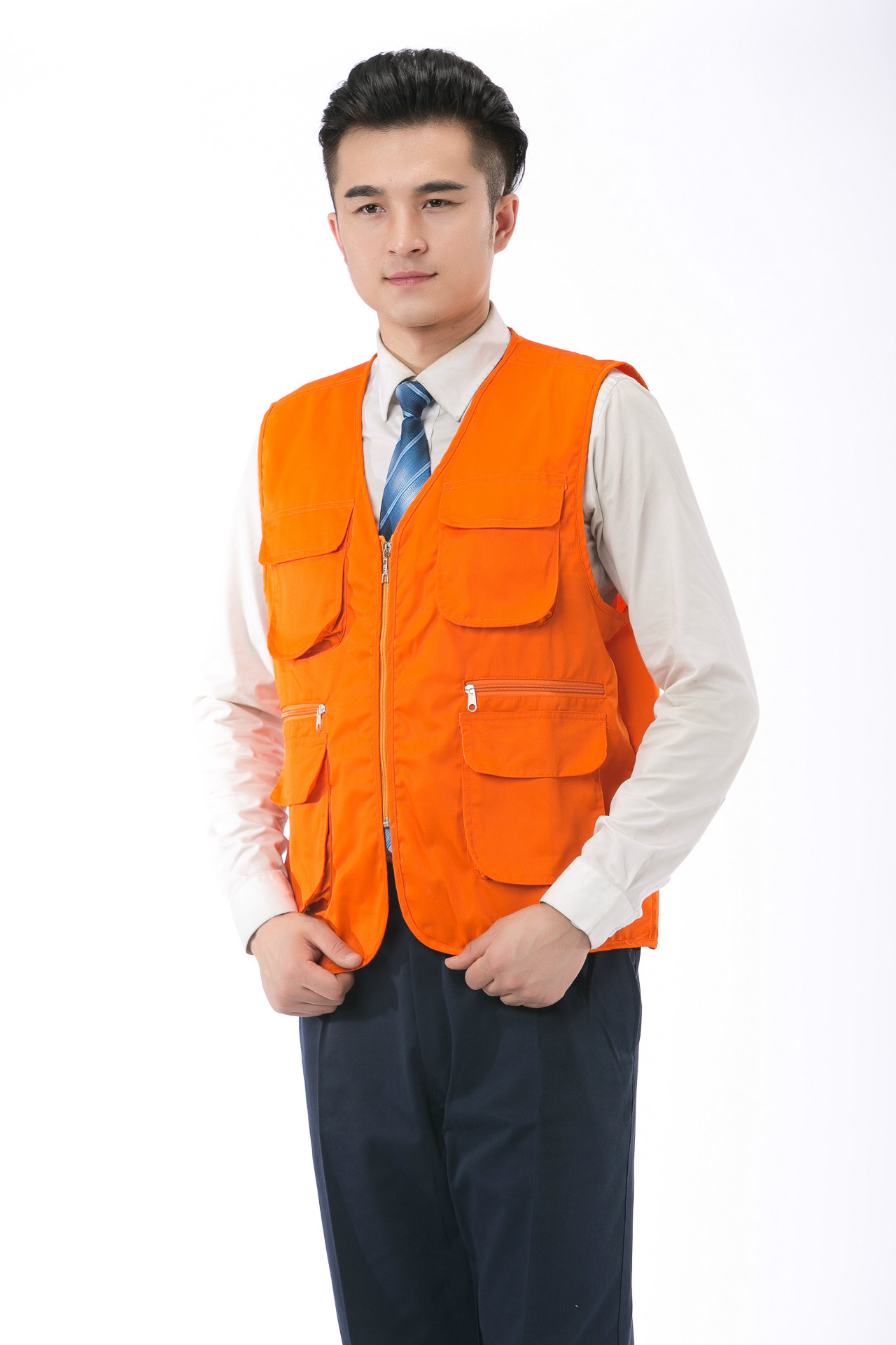 户外多功能口袋马甲 装修工装 钓鱼旅游背心工作服马夹印字