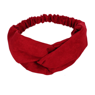 民族风格喜庆大红色交叉款松紧发带 牛仔布款发带头带hyc-066