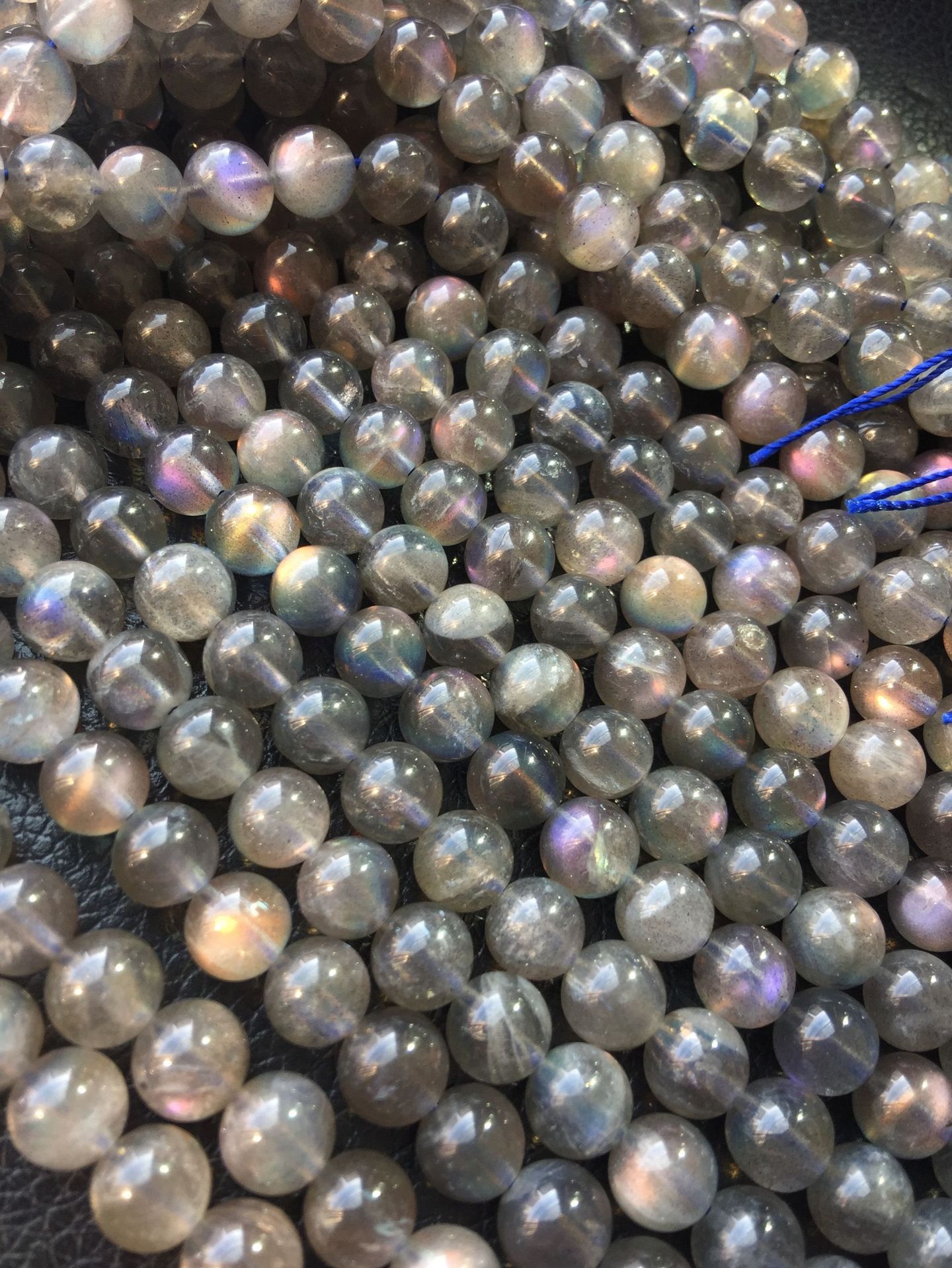 双木林珠宝 天然拉长石闪光石半成品散珠大量批发 灰月光