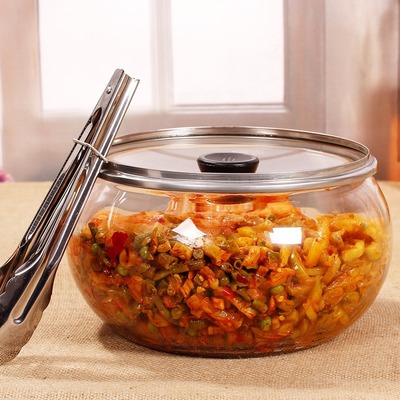 超市专用酱菜缸咸菜坛子泡菜坛子玻璃坛子玻璃盖子腌菜坛子批发