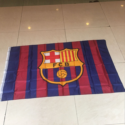 国旗批发旗帜定制 90*150cm巴塞罗那球队旗涤纶水印 厂家直销