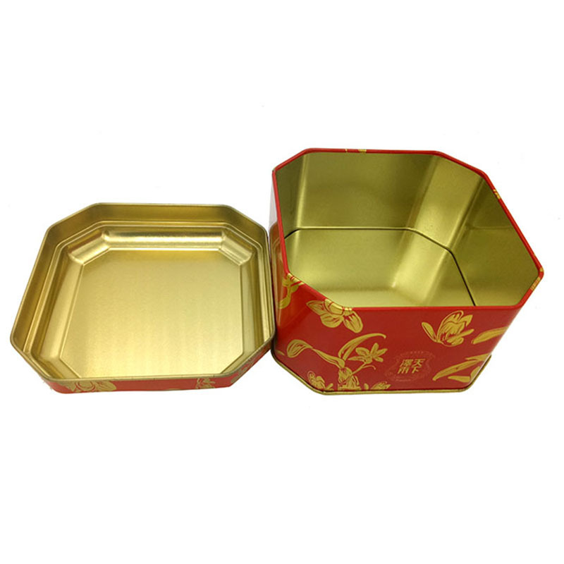 八角罐定制 红色喜糖盒铁盒 八角首饰收纳盒 异形包装马口铁盒