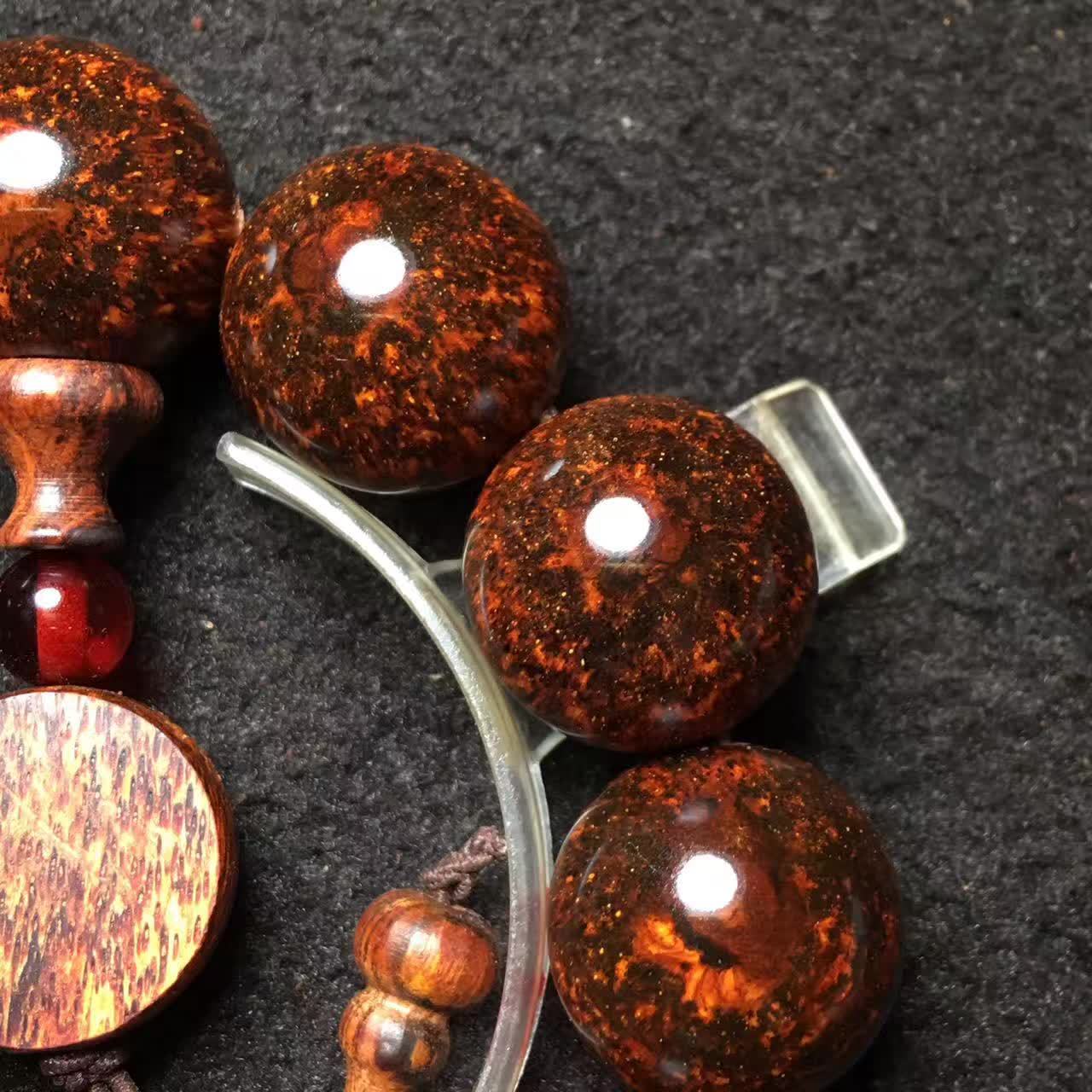 老挝黄花梨手串瘤疤料2.0满瘤疤水波纹樱木佛珠男女手链厂家直销