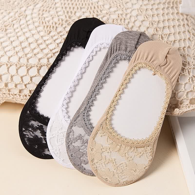 Factory Direct Supply Summer Shallow Mouth Low Cut Pure Cotton Shallow Mouth Lace Invisible Socks Boat Socks Wholesale WeChat