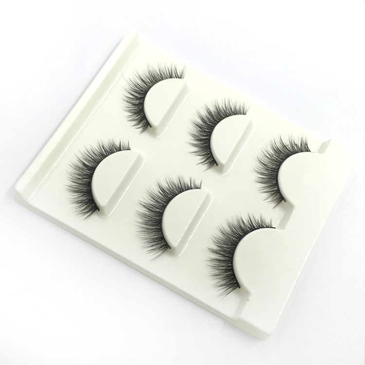 3D-02 Natural Long 3D False Eyelashes Fashion Nude Makeup Handmade Eyelashes Three Pairs Eyelash Wholesale