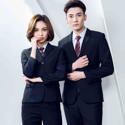 秋冬职业西服套装男女同款中介保险公司酒店西装商务白领面试装