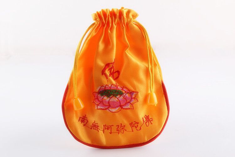 莲花福袋祈福小佛袋念珠袋阿弥陀佛黄色佛教用品袋子佛学荷包