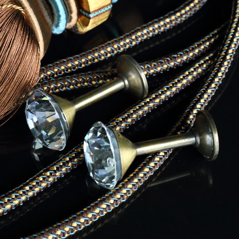 【阿花配件】复古窗帘绑带窗帘辅料壁钩精美钻石一字钩厂家批发