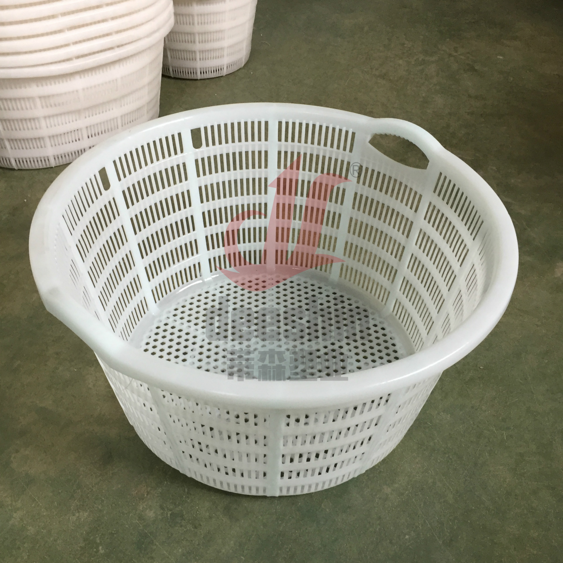 塑料箩筐 大圆箩 西瓜箩 圆形提手塑料采茶叶箩筐 香蕉菠萝胶框