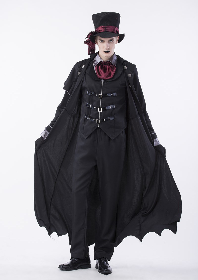 珠密恋实拍万圣节男女角色扮演电影吸血鬼服装伯爵cosplay情侣装