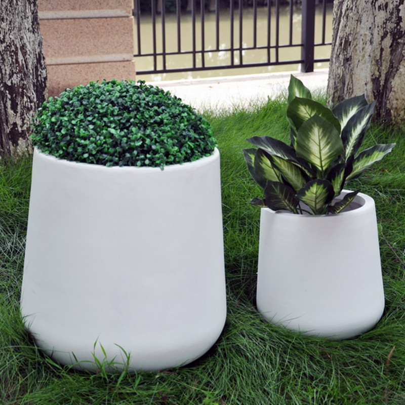 桌面盆栽万象小花盆 氧化镁多肉植物花器 水泥工艺品花钵销售外贸