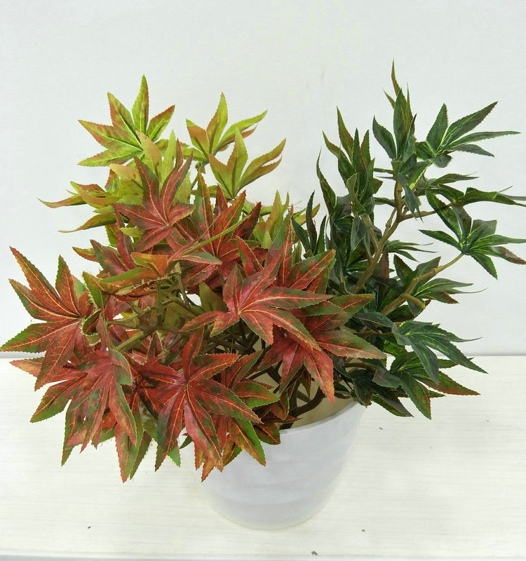厂家直销仿真植物 绿植二叉枫叶 办公居家摆件盆栽枫叶仿生绿植
