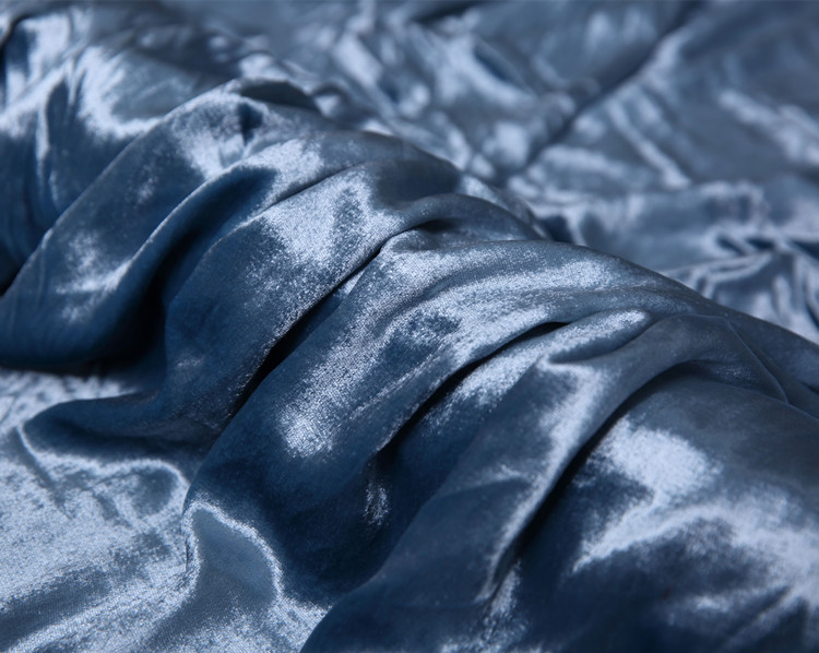 晨帆家 真丝绒面料 光泽顺毛真丝乔绒布料 湖兰色宽幅丝绒布