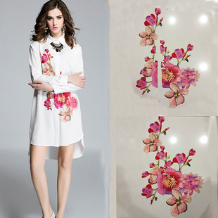 现货大号衣服补丁贴花 民族花朵刺绣布贴 服装辅料装饰配饰批发