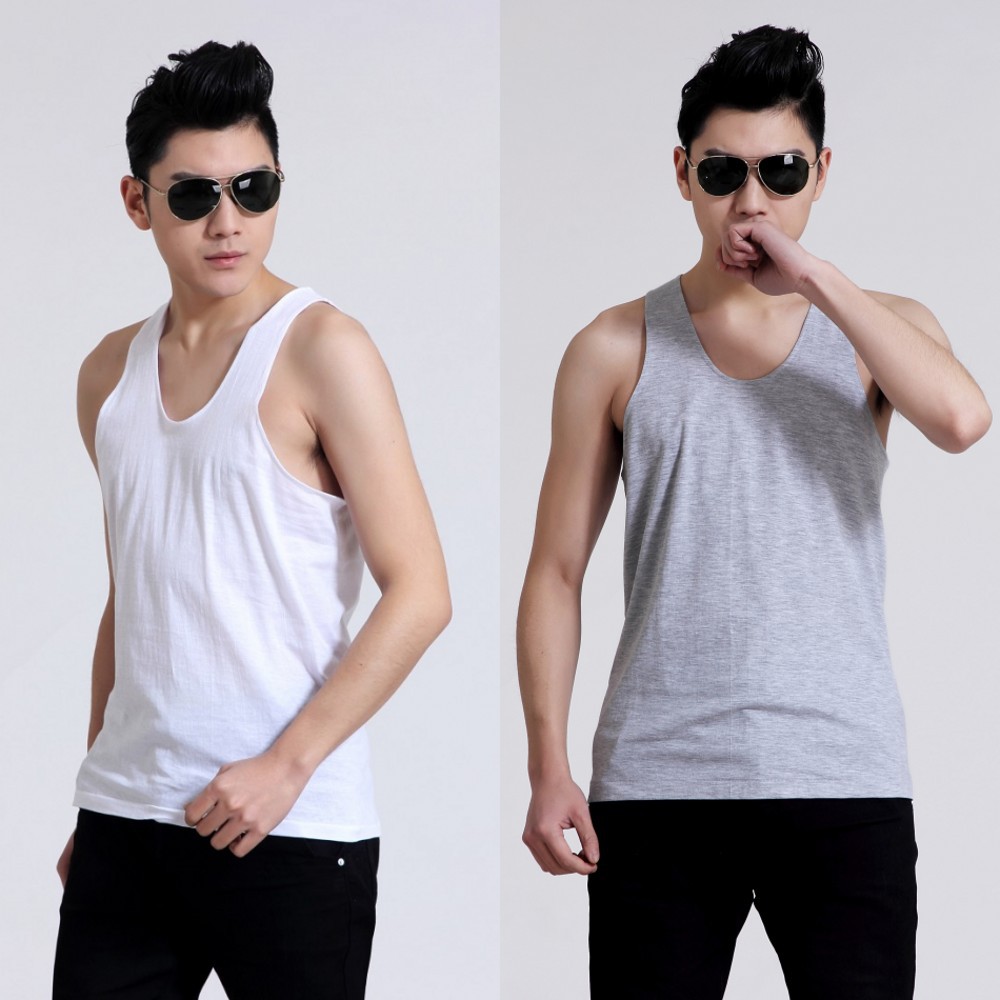 中老年男士吊带背心老头汗衫纯棉t恤夏季无袖宽松男士全棉背心