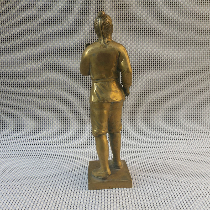 荣宝斋鲁班铜像摆件 木工祖师爷纯铜鲁班站像批发