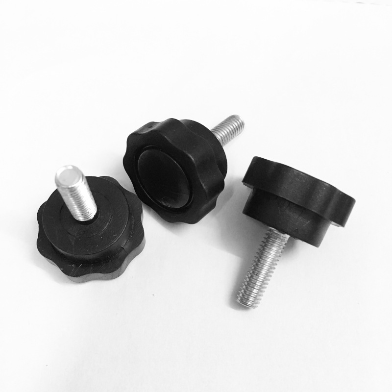 平头塑料手柄螺丝m6*10/12/16/20/25/30 胶头手拧螺杆包胶螺丝