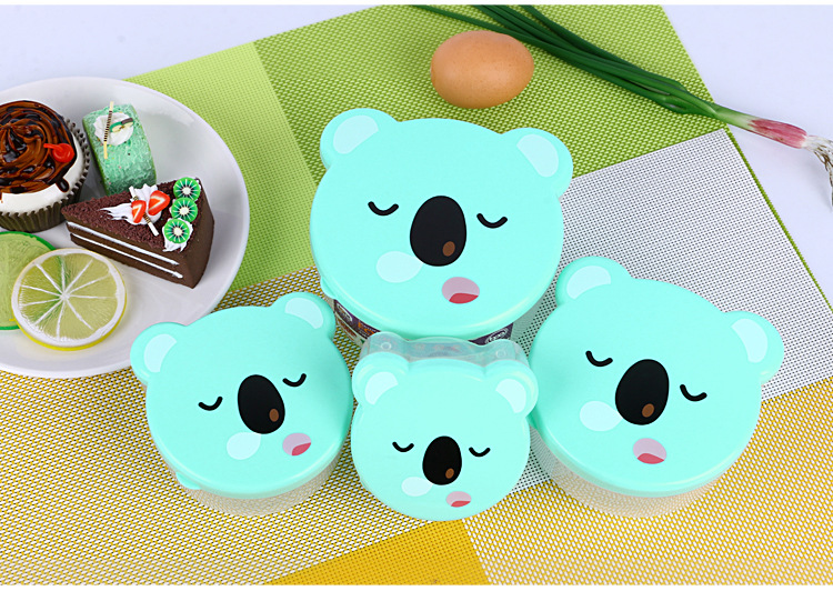 水果保鲜盒小号 儿童婴儿辅食保鲜盒 便携卡通塑料圆形冰箱收纳盒