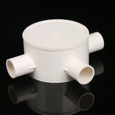 厂家直销优质pvc圆三通接线盒标准扣盖式塑料司令箱电工配件