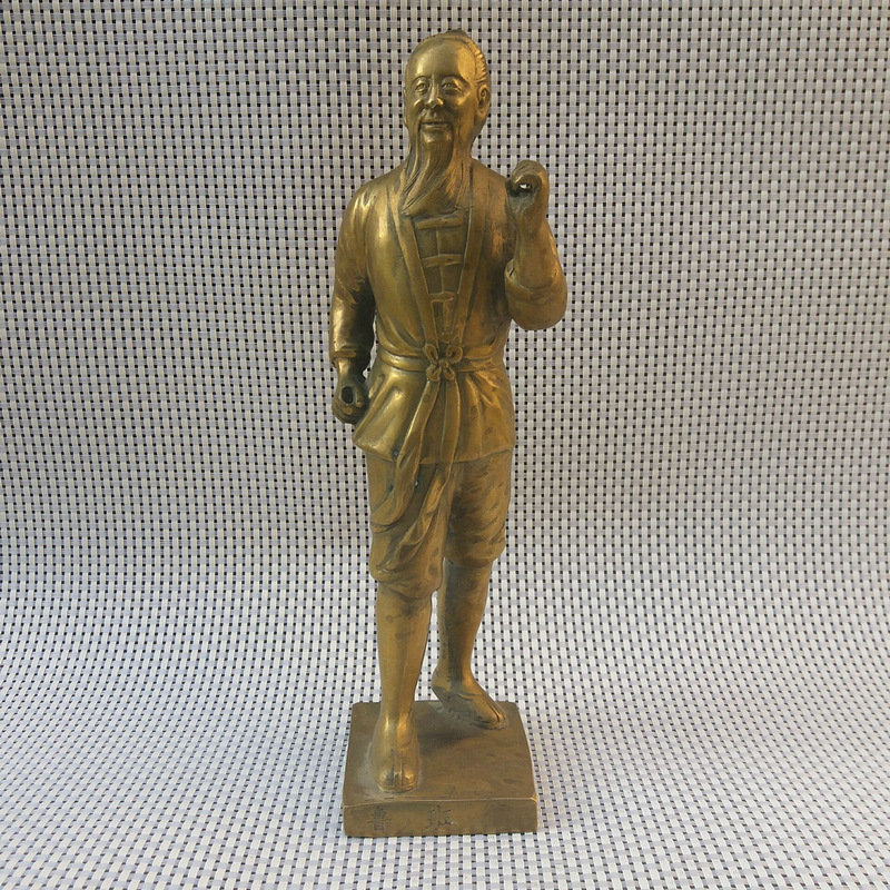 荣宝斋鲁班铜像摆件 木工祖师爷纯铜鲁班站像批发