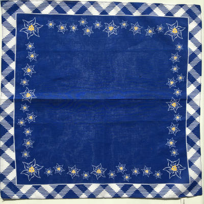 wj 男士西装口袋巾手帕 纯棉花纹田园风格4方巾礼服小方巾黑白