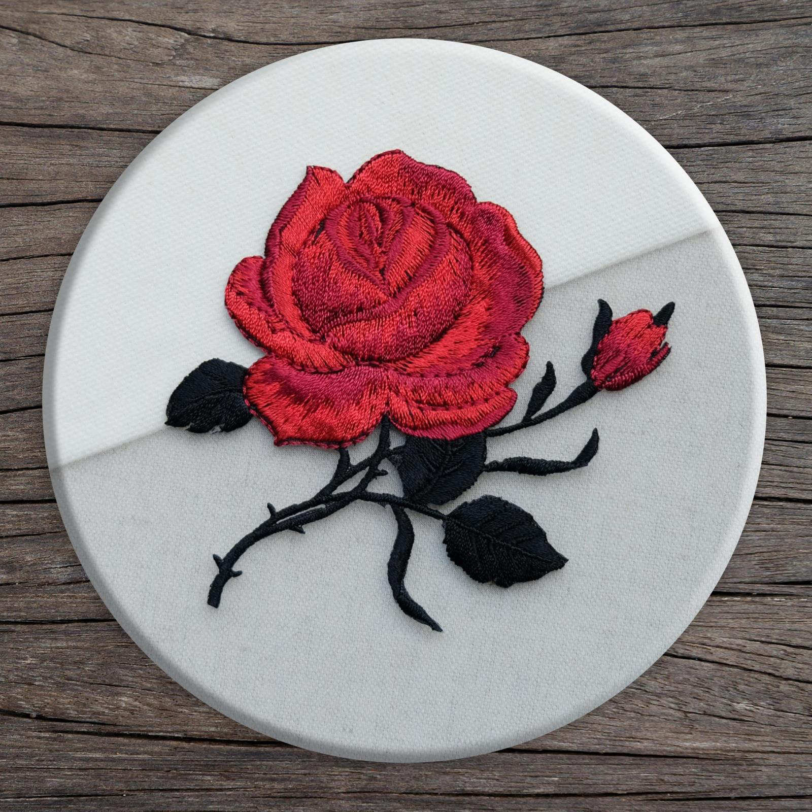 炫彩玫瑰 电脑刺绣玫瑰花朵布贴衣服修补贴diy绣花补丁贴批发
