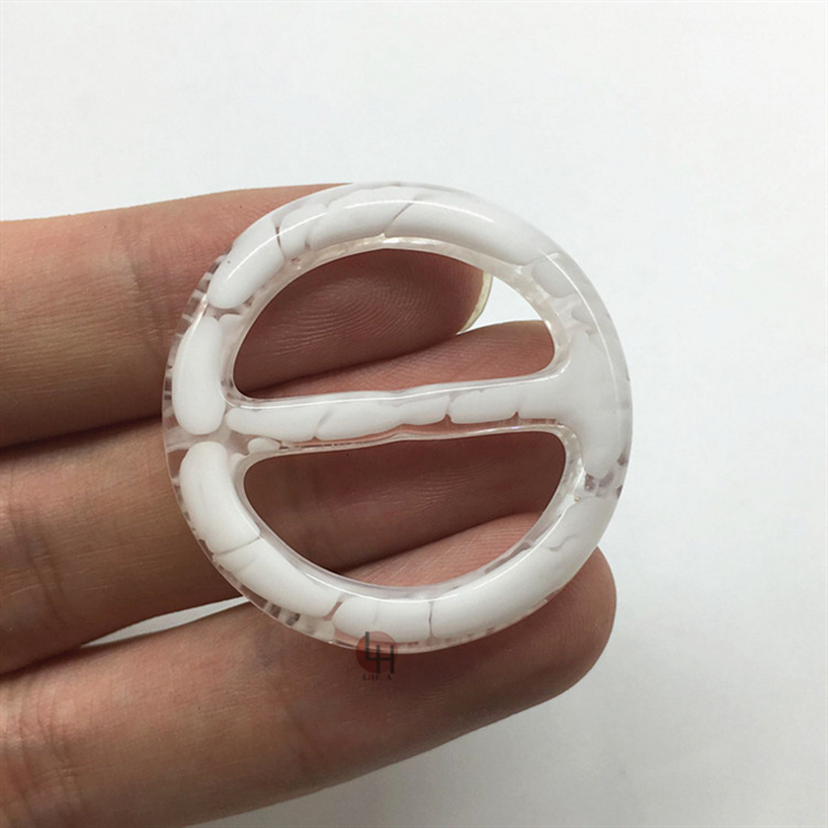 批发树脂圆形腰扣日字扣 t恤衣角打结扣环 三档扣子丝带丝巾纽扣