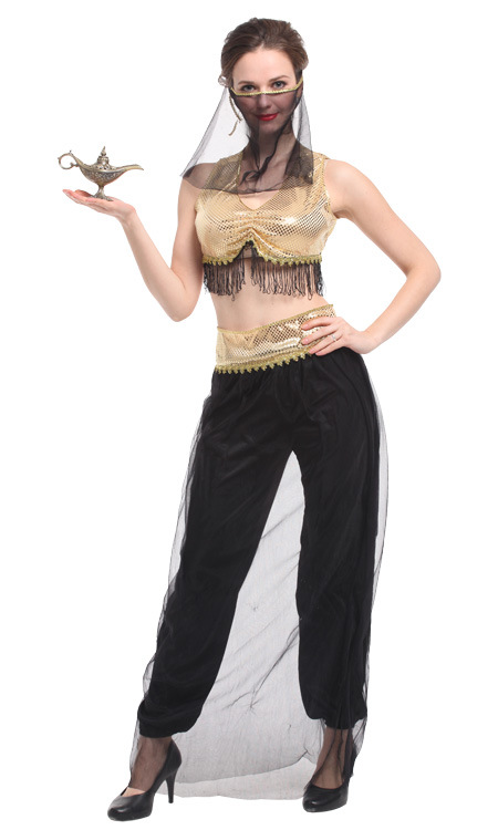 万圣节cosplay阿拉伯表演服装 新款肚皮舞练功服演出服裙子套装