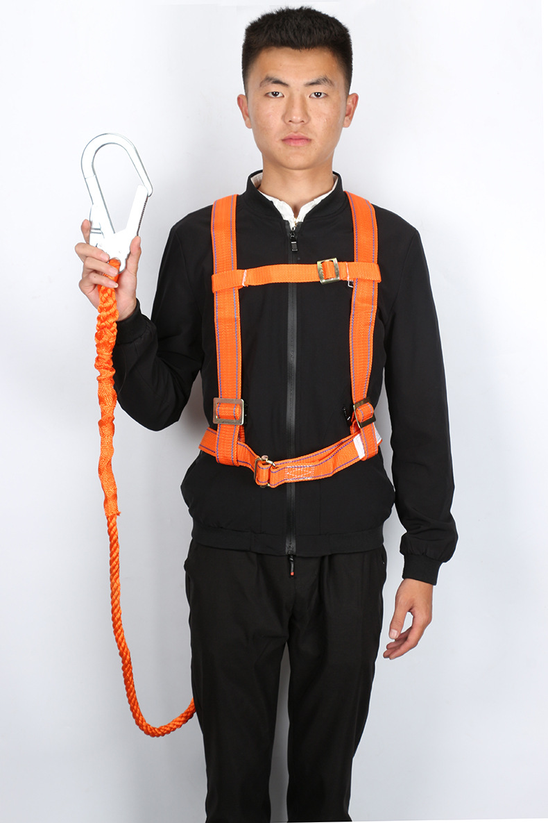双背单大钩安全带2米高工作业防坠落半身式安全带批发质量检验
