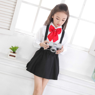 元旦儿童礼服裙套装学生主持花童背带裙女童合唱服演出服校服厂家