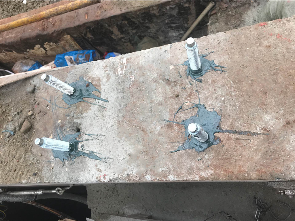m16倒锥型化学锚栓在成都地铁出站口钢结构工程中的应用