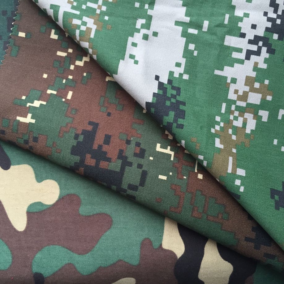 t65/c35涤棉迷彩布服装面料 军训迷彩服布料 保安服 厂家特价