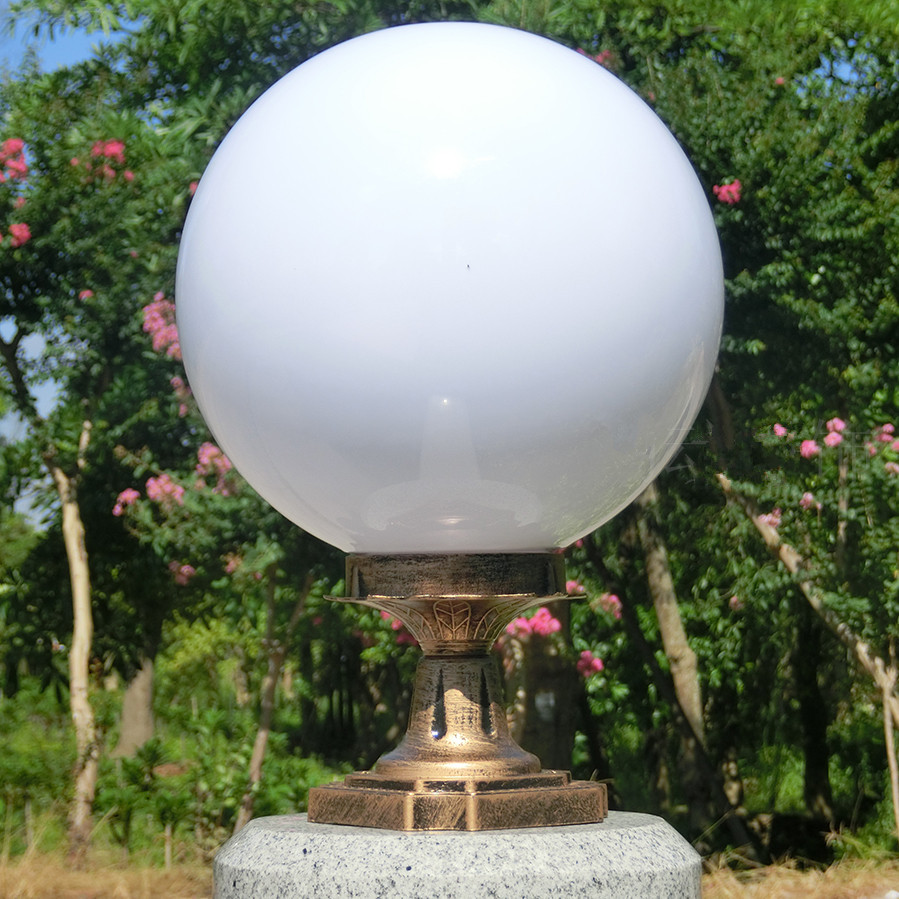 户外led庭院灯圆球门柱灯 亚克力柱头灯别墅花园学校工厂围墙头灯