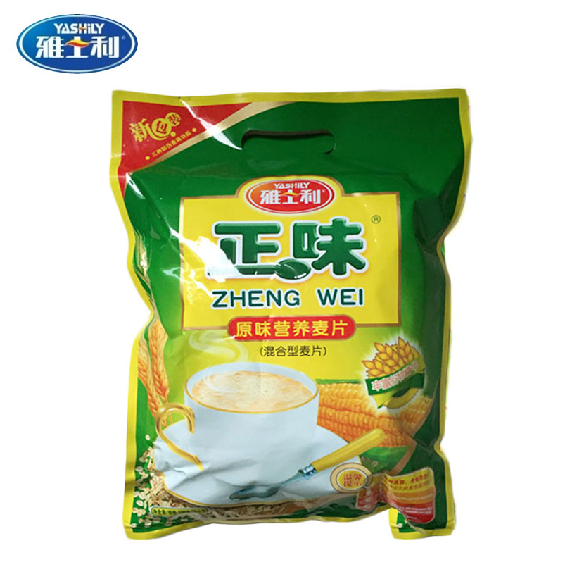 雅士利正味原味营养麦片600g*20袋/箱 即食速溶早餐冲调燕麦片