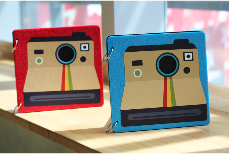 顽创意 相机手工毛毡插页式相册diy拍立得批发宝宝成长记录纪念册