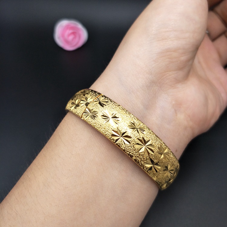 厂家批发精工饰品越南沙金手镯 满天星沙金镯子仿黄金金沙镯子