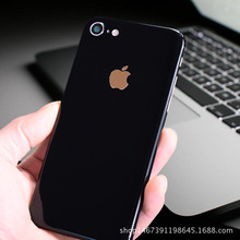 适用iphone6splus手机膜改苹果7亮黑背膜中国红全包后膜装饰彩膜