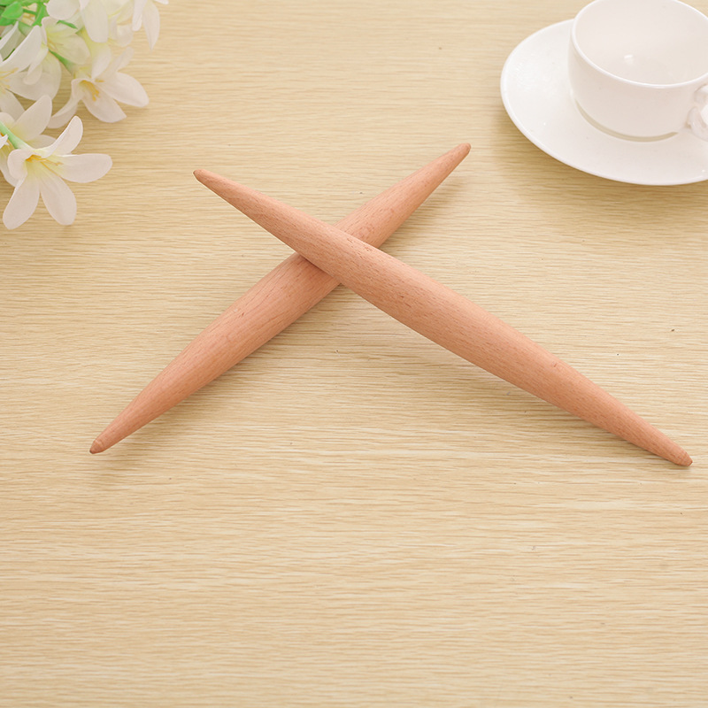 擀面杖2元百货商行现货批发 两头尖擀面杖 时尚家用纯木质擀面杖