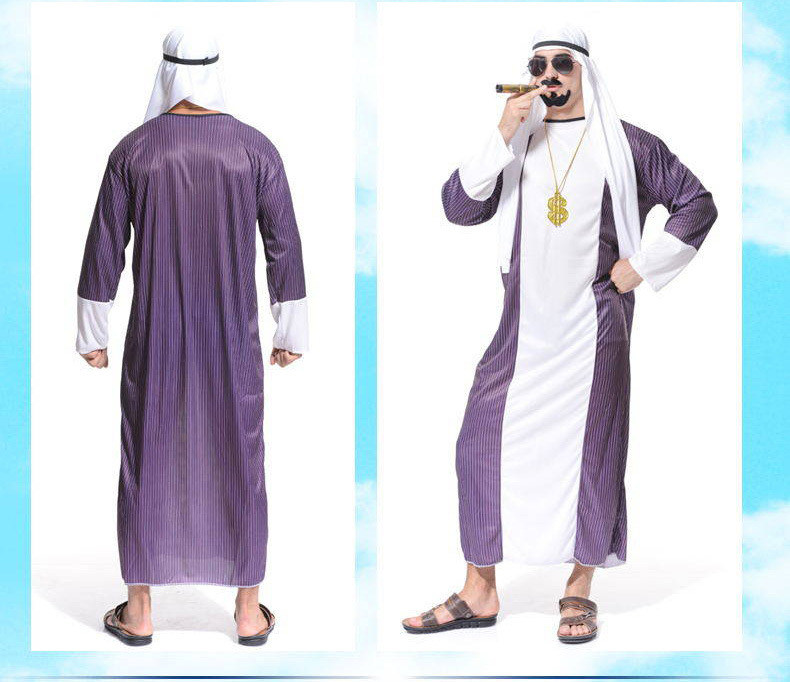 万圣节服装白袍演出表演服饰cosplay阿拉伯中东长袍鬼节派对装扮