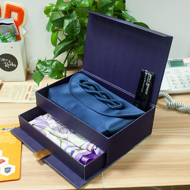 双层抽屉礼盒 笔记本钢笔商务套装礼品盒硬纸板彩印纸盒设计