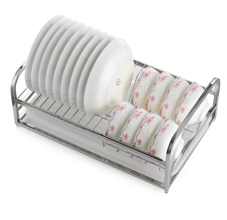 奥的 加厚304不锈钢单层碗架 可移动式厨房用品沥碗架沥水置物架