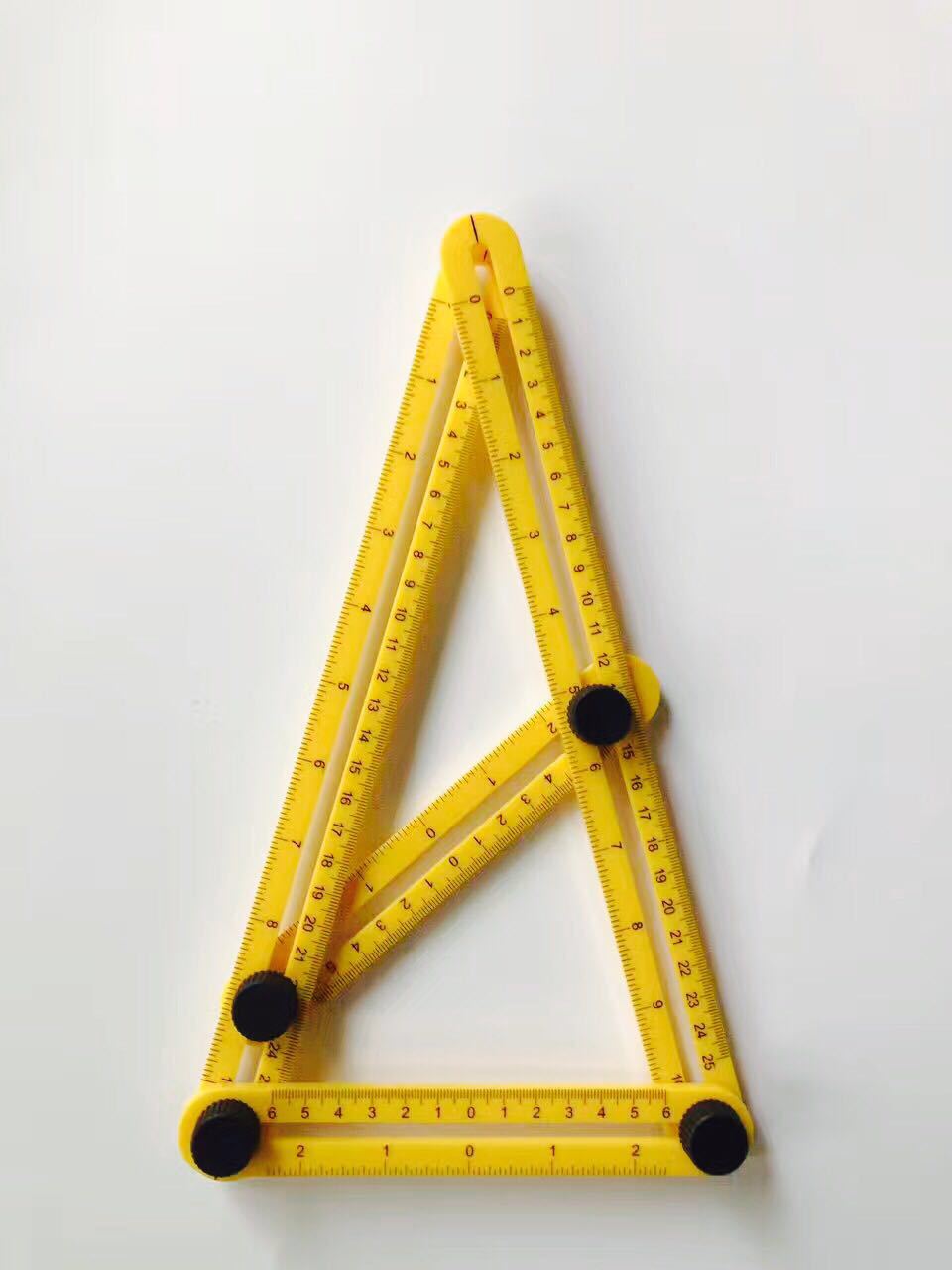 abs多功能折叠尺塑料活动四折尺铝合金测量工具模板铜芯螺母