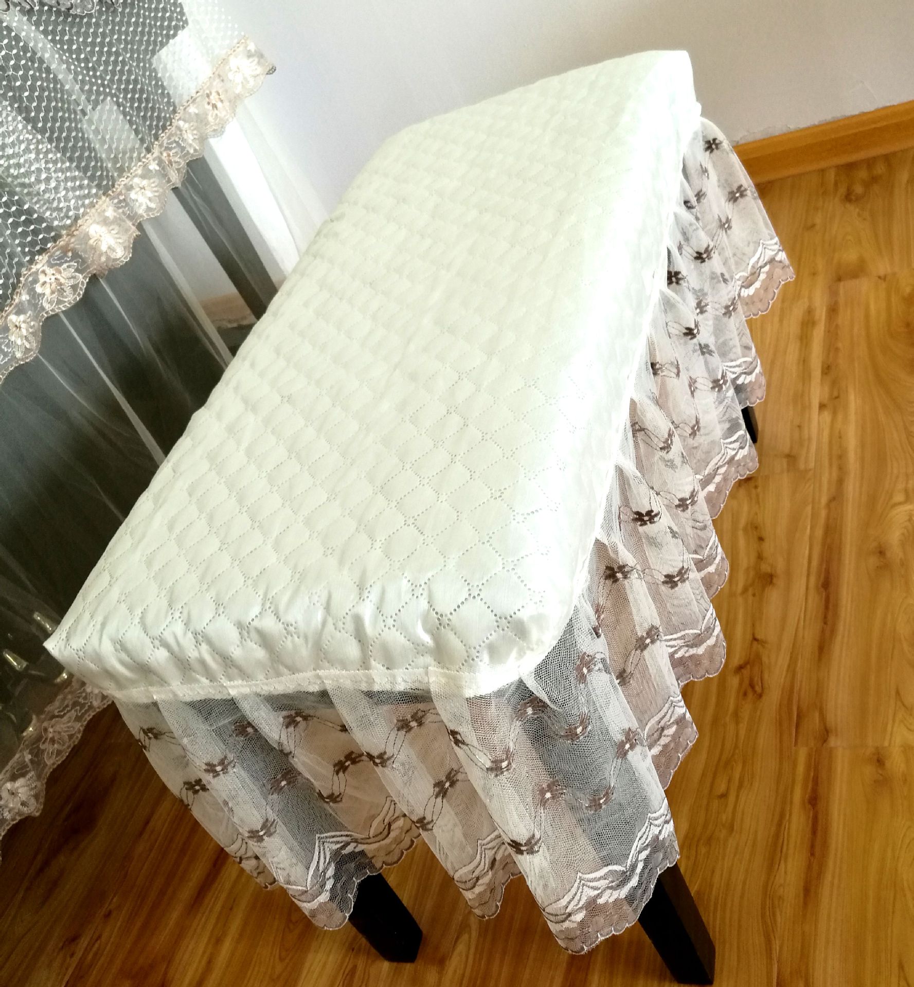 高档蕾丝钢琴罩 钢琴套--孔雀开屏