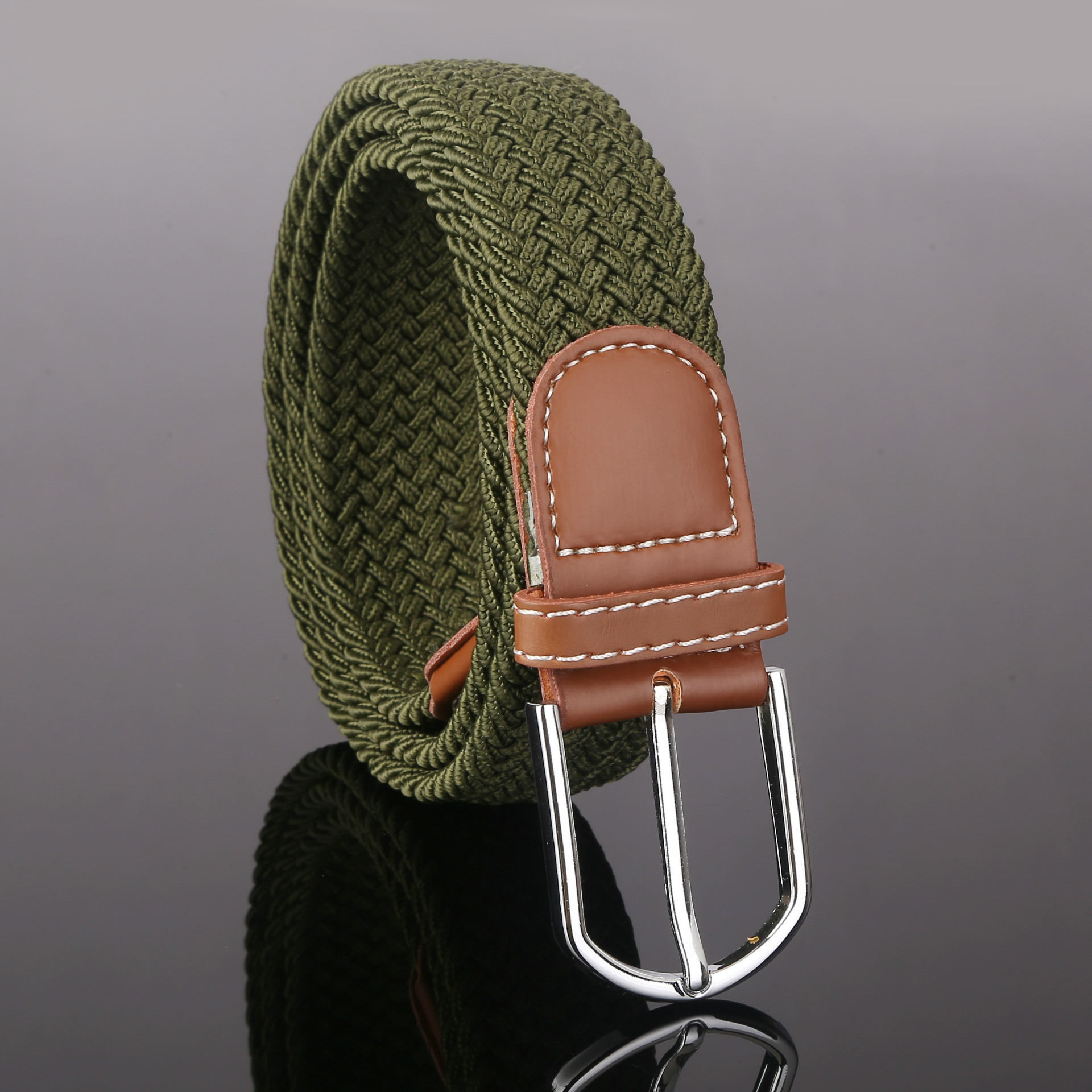 弹力编织松紧腰带批发厂家直销现货男士女式皮带帆布腰带